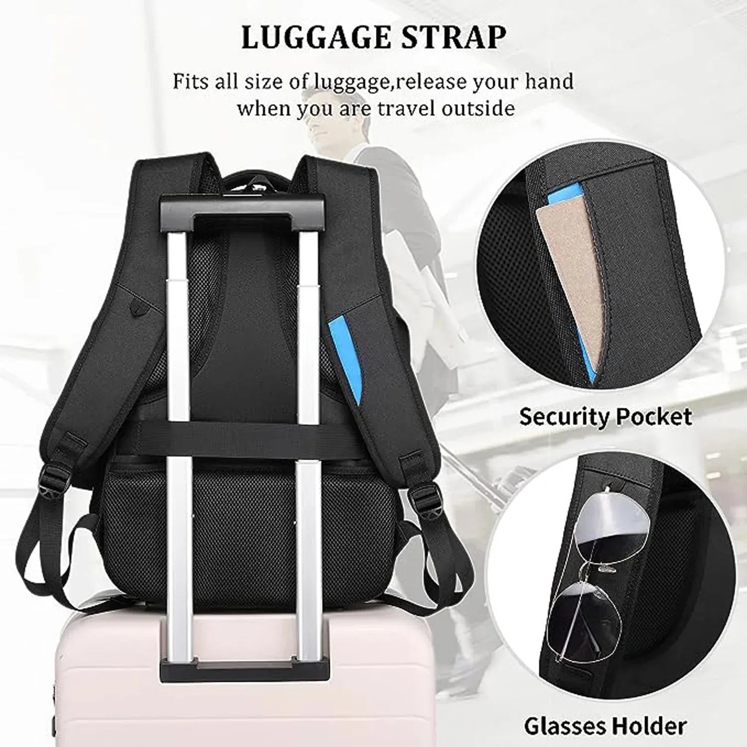 18" Travel Backpack, Business anti Theft Slim Durable Laptop Backpack with USB Charging Port, Water Resistant Bookbag, Backpack for Men & Women Fits 16.5 Inch Notebook, Dark Gray