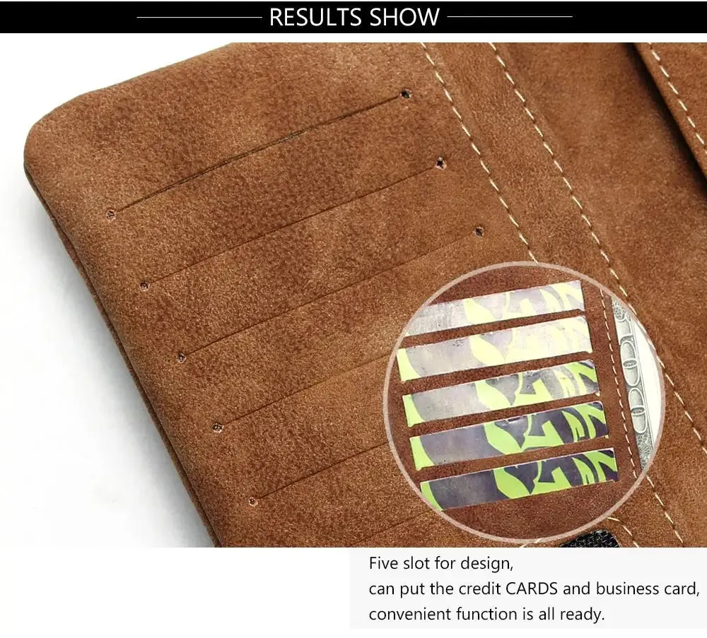 2023 New Fashion Women Wallets Drawstring Nubuck Leather Zipper  Long Design Purse Two Fold More Color Clutch Hot Card Pack