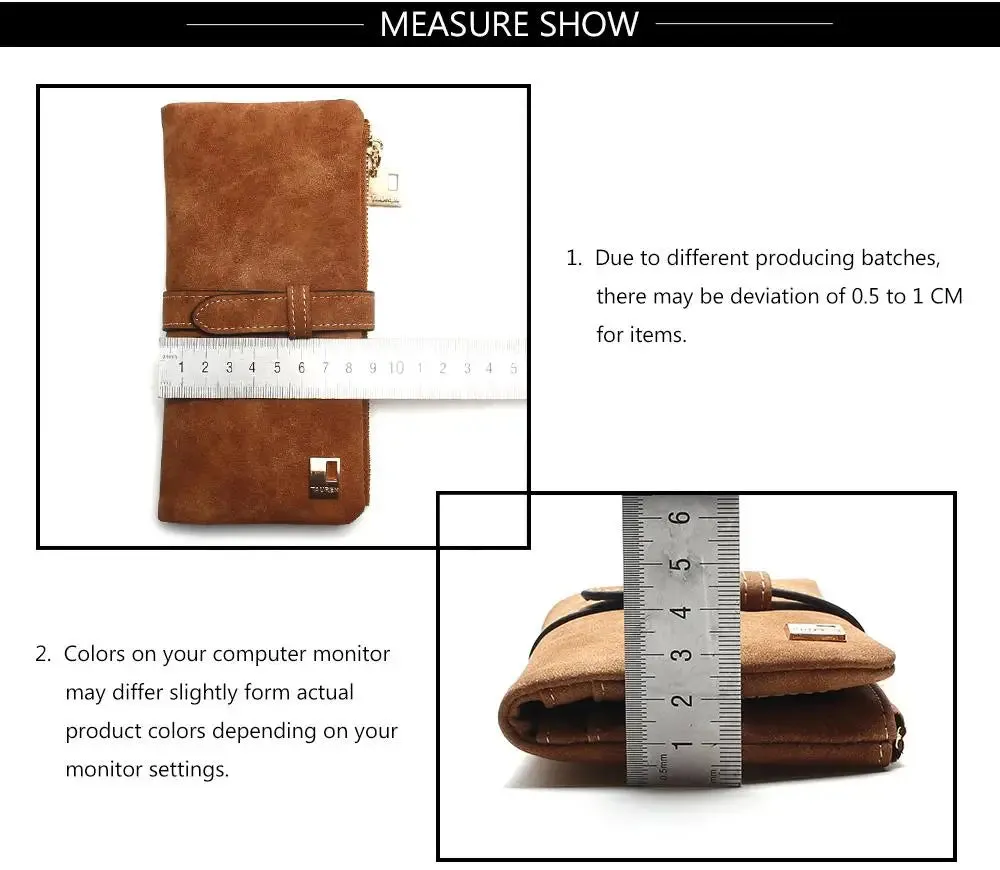 2023 New Fashion Women Wallets Drawstring Nubuck Leather Zipper  Long Design Purse Two Fold More Color Clutch Hot Card Pack