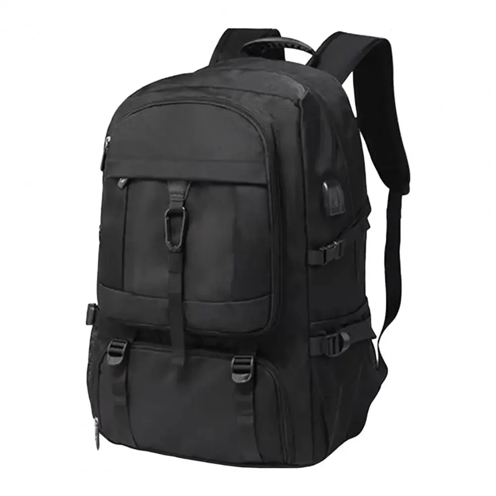 50/80L Men's USB Charging Port Laptop Bag School Bags For Boys Male Motorcycle Waterproof Business Sports Travel Backpack Men