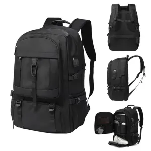 50/80L Men's USB Charging Port Laptop Bag School Bags For Boys Male Motorcycle Waterproof Business Sports Travel Backpack Men