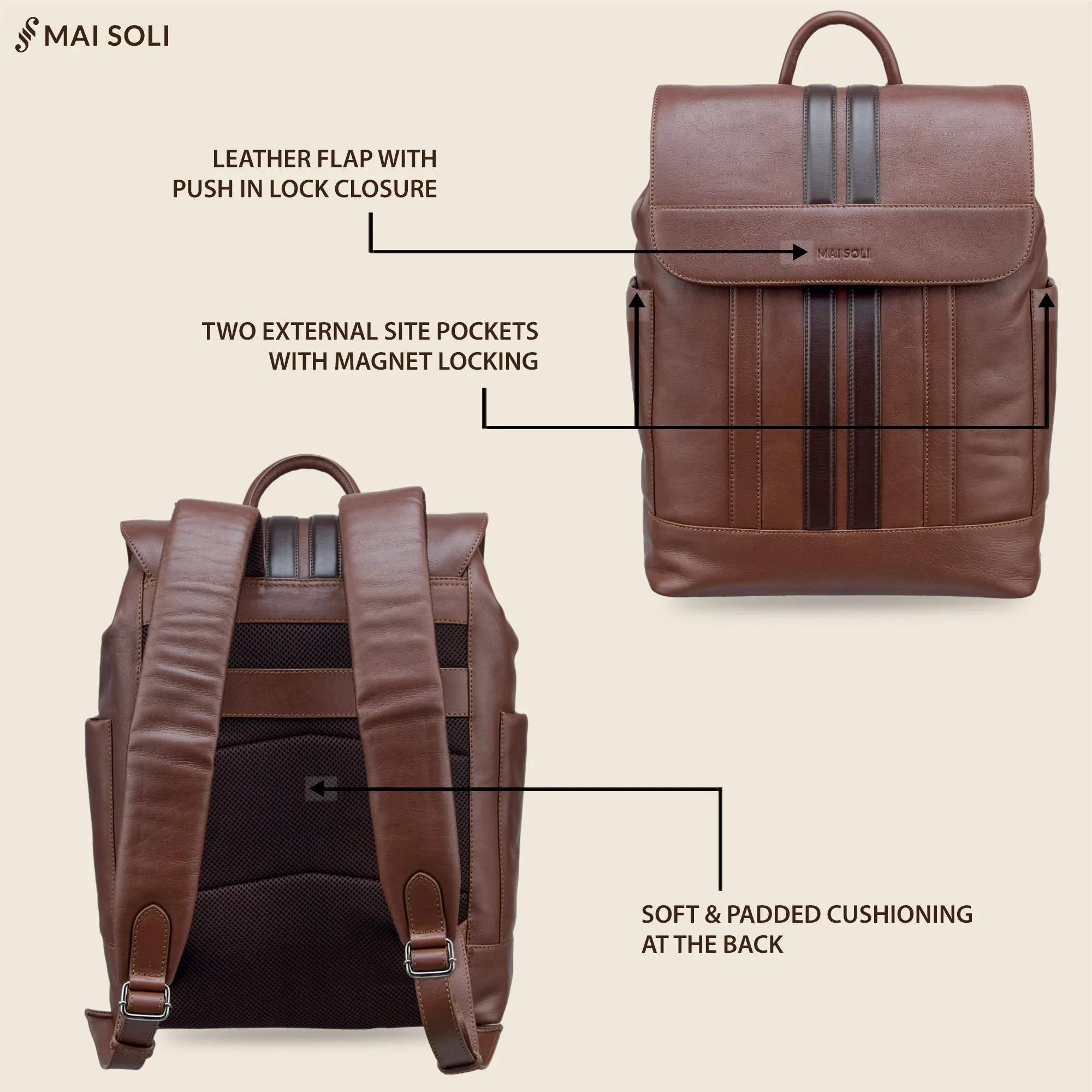 Alpha Large Backpack - Chestnut Brown