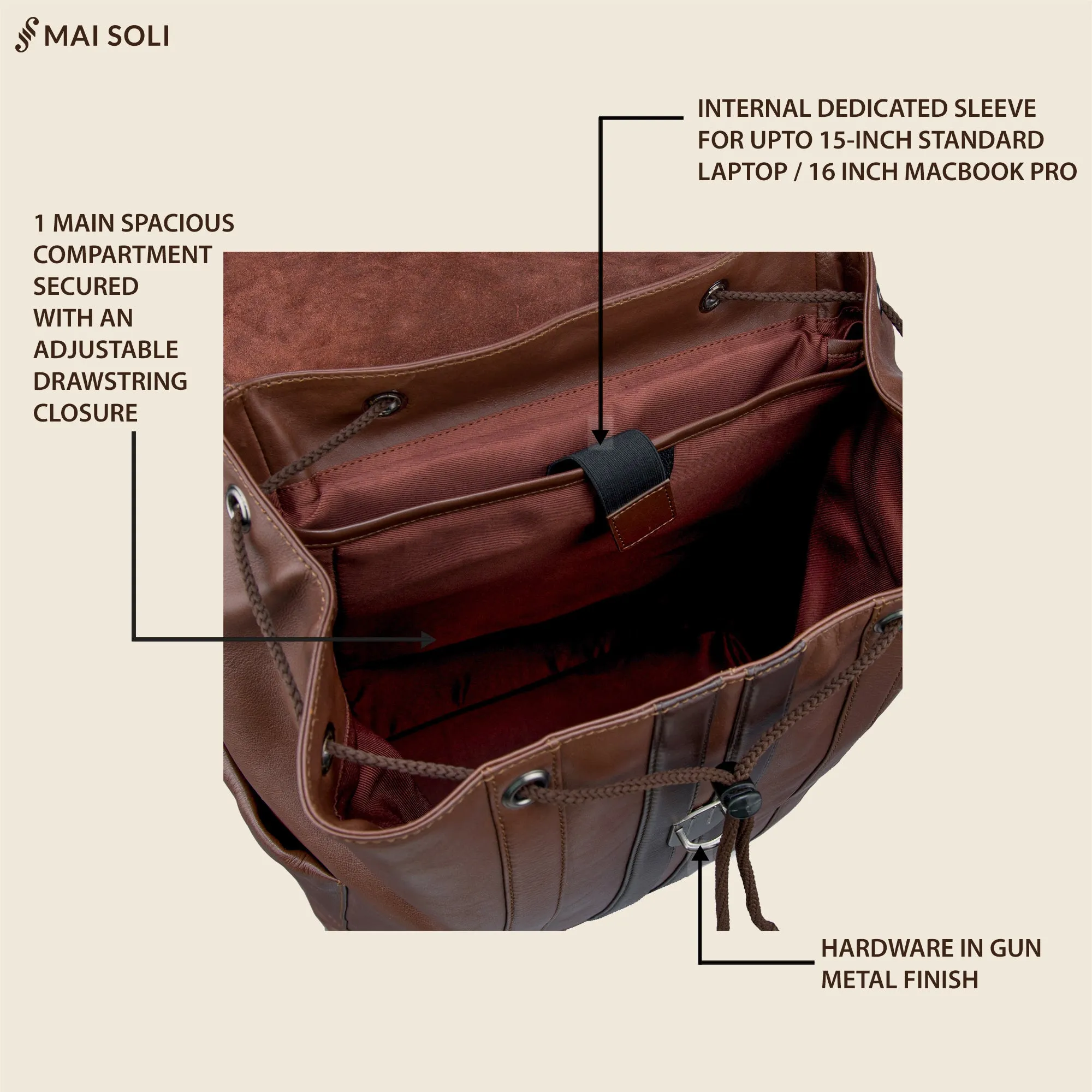 Alpha Large Backpack - Chestnut Brown