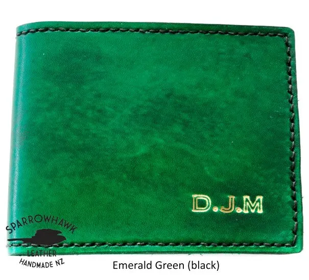Anniversary Wallet - Hand Dyed- Hand Embossed Initials & Date