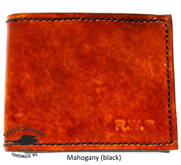 Anniversary Wallet - Hand Dyed- Hand Embossed Initials & Date