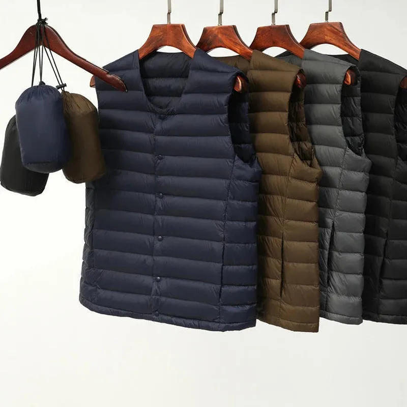 Clark & Co. Men's Down Vest – Lightweight Windproof Duck Down Puffer Jacket for Autumn & Winter (0-10℃ Rated)