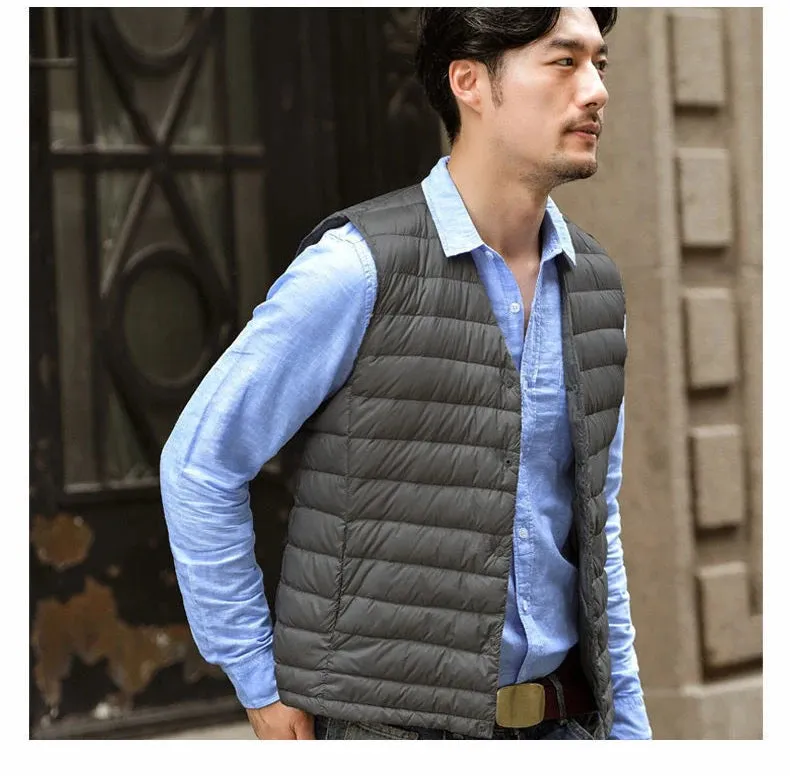 Clark & Co. Men's Down Vest – Lightweight Windproof Duck Down Puffer Jacket for Autumn & Winter (0-10℃ Rated)