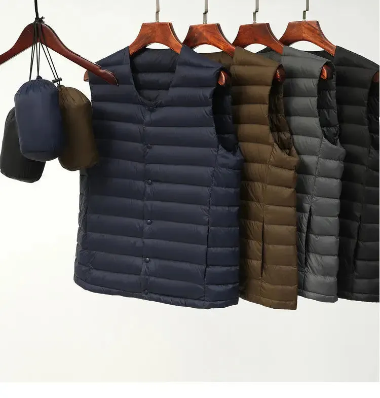 Clark & Co. Men's Down Vest – Lightweight Windproof Duck Down Puffer Jacket for Autumn & Winter (0-10℃ Rated)