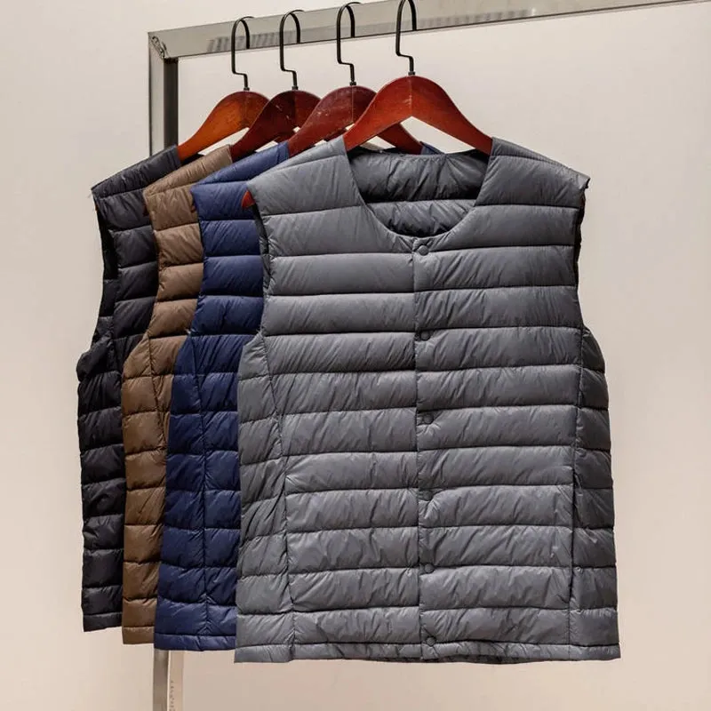 Clark & Co. Men's Down Vest – Lightweight Windproof Duck Down Puffer Jacket for Autumn & Winter (0-10℃ Rated)