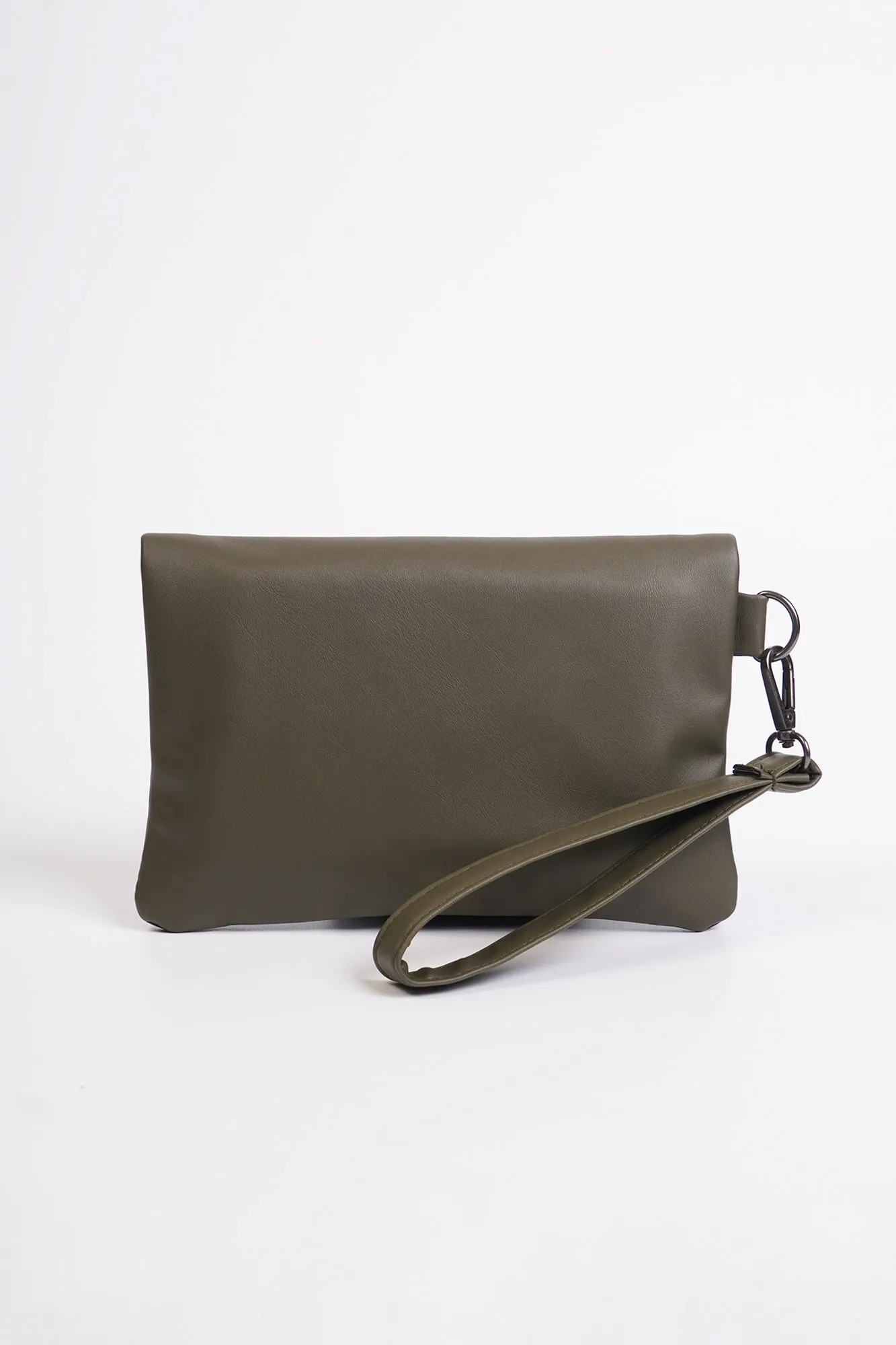 Clutch Bag with Self-Fabric Wristlet and Debossed Branding
