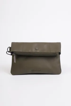 Clutch Bag with Self-Fabric Wristlet and Debossed Branding