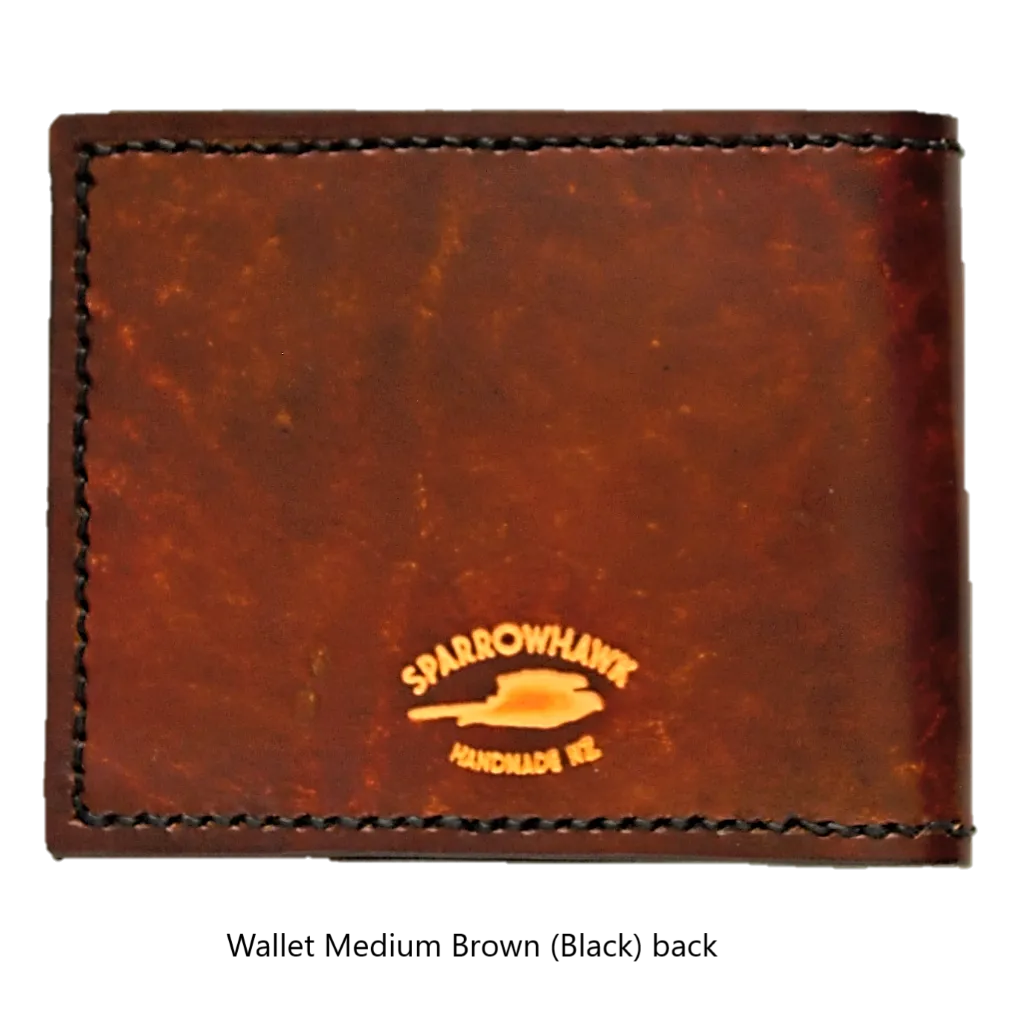 Currency & Coin Billfold Wallet - Hand Dyed (choose from 7 colours) - Hand Embossed Initials
