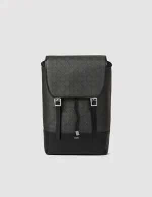 Explorer Cross Square Cross Coated Canvas Backpack Black