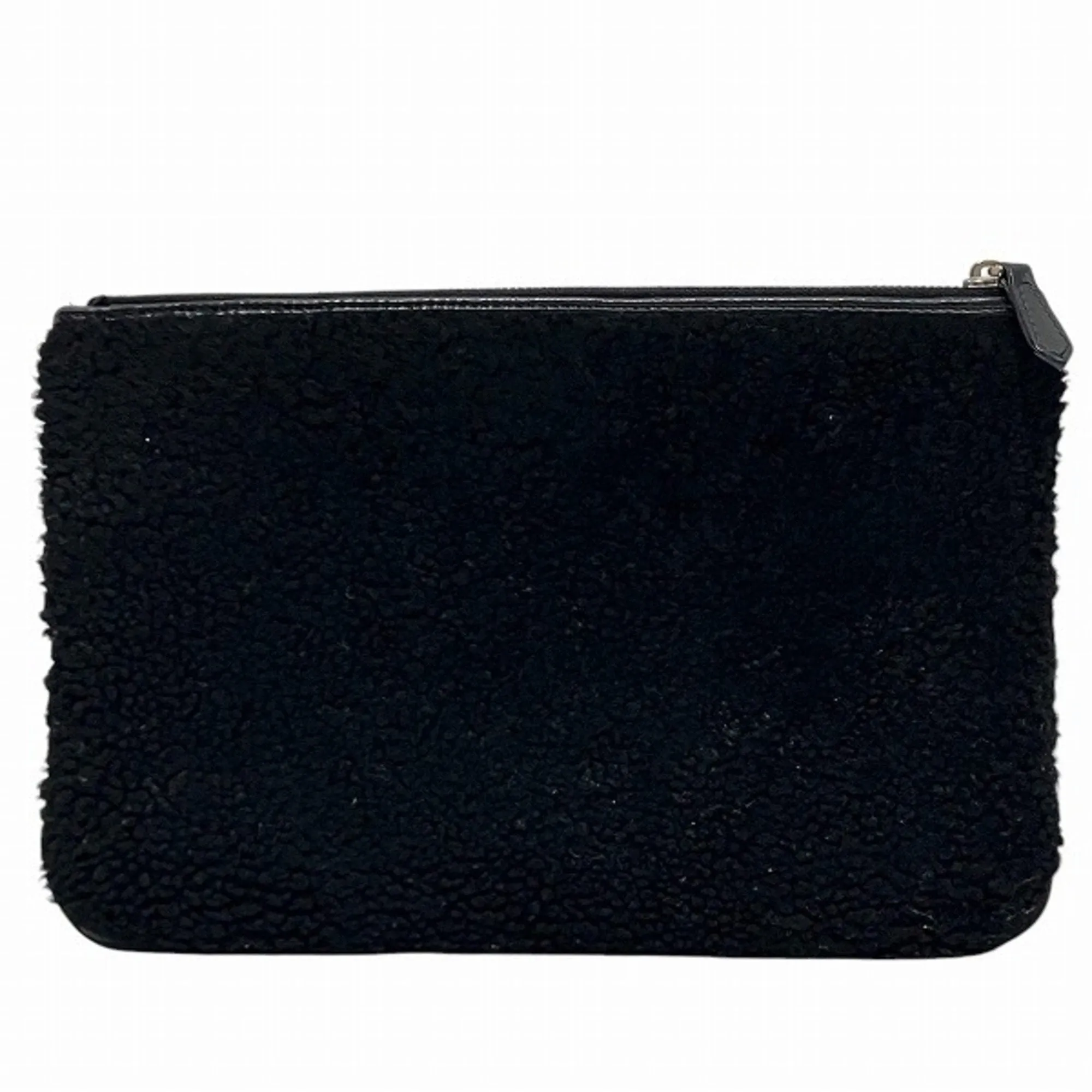 FENDI 7N0078 Black Boa Bag Clutch Second Pouch Men's Women's