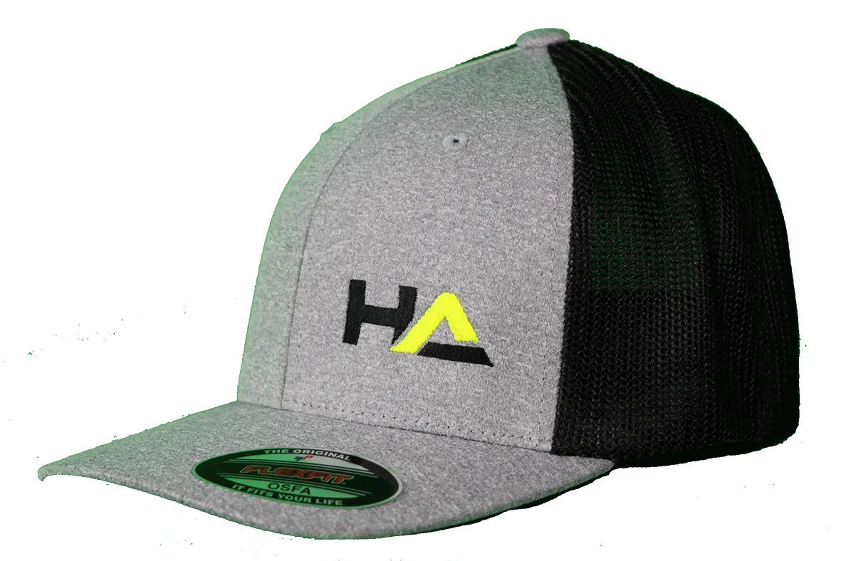 Haterz HA SnapBack Logo Hat (Grey, Neon Yellow)