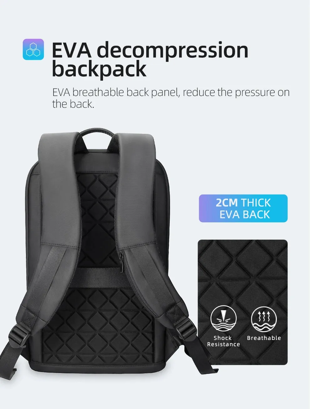 HcanKcan Business Backpack Men's 14 Inch Laptop BackPack Multifunction Waterproof light weight Bag Casual Backpacks For women