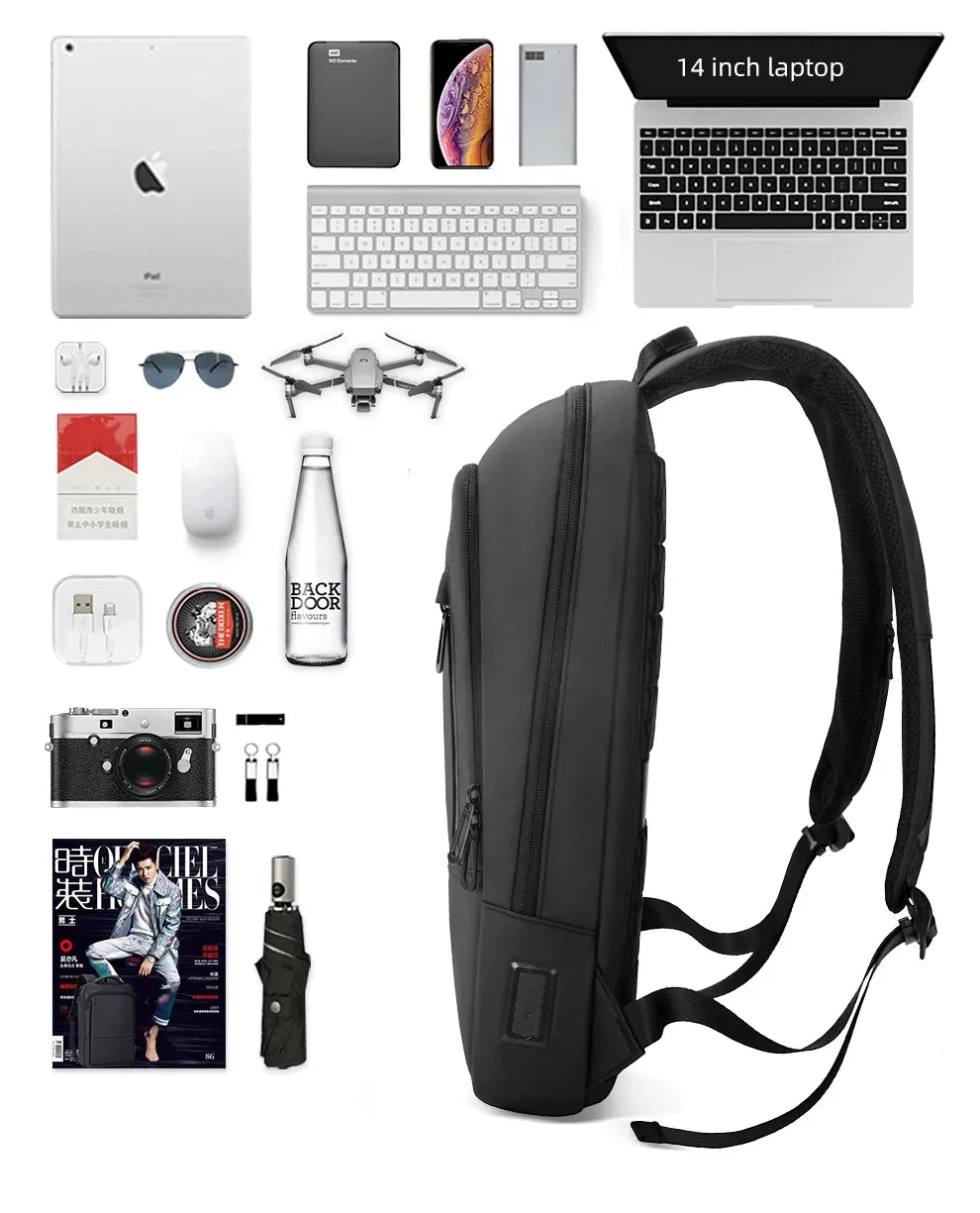 HcanKcan Business Backpack Men's 14 Inch Laptop BackPack Multifunction Waterproof light weight Bag Casual Backpacks For women