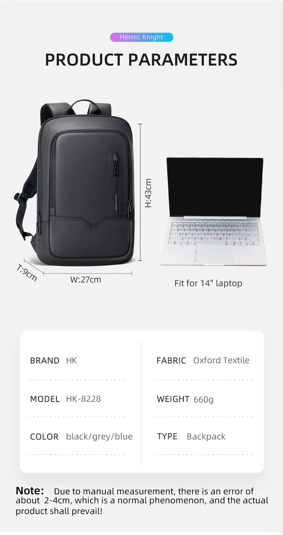 HcanKcan Business Backpack Men's 14 Inch Laptop BackPack Multifunction Waterproof light weight Bag Casual Backpacks For women