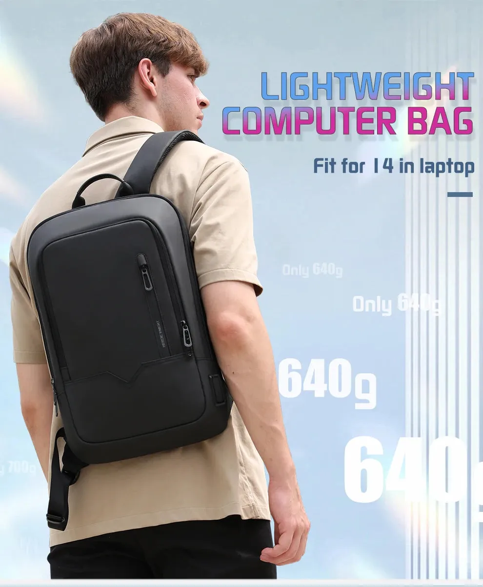 HcanKcan Business Backpack Men's 14 Inch Laptop BackPack Multifunction Waterproof light weight Bag Casual Backpacks For women