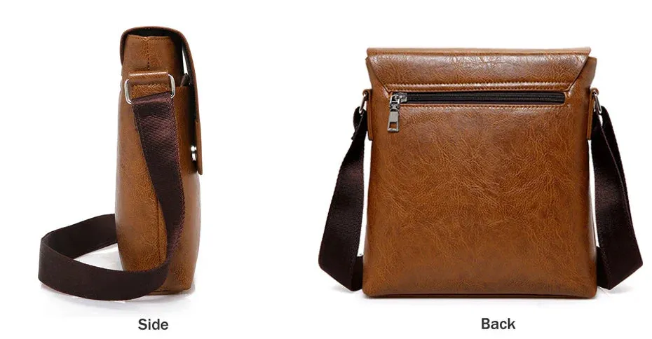 JEEP Vintage Men's Leather Crossbody Bag and Long Wallet Business Crossbody Casual Bags Famous Brand