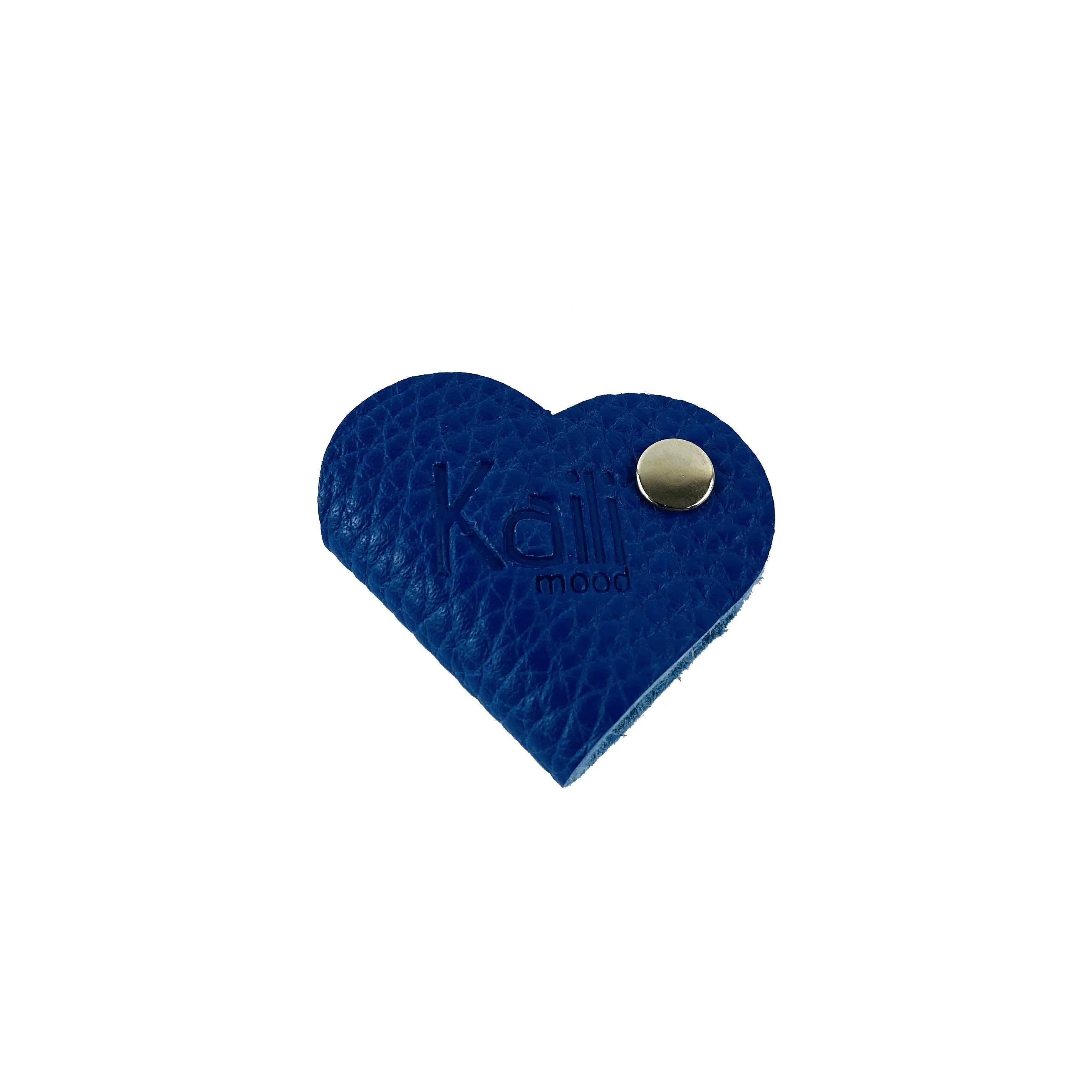 Kaili Heart leather cable winder Blue