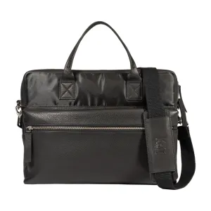Kaili Leather and Nylon Briefcase Black