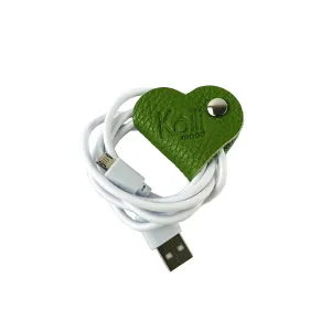 Kaili Leather Heart cable winder Green