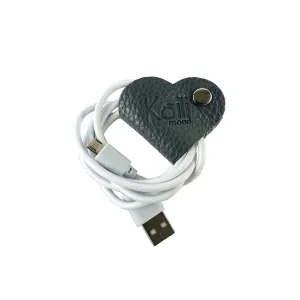 Kaili Leather Heart cable winder Grey