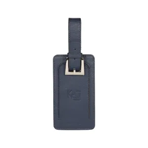 Kaili leather Luggage tag blue