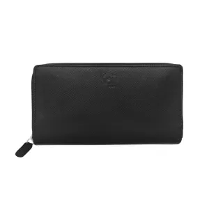 Kaili Leather Women's Zip Wallet Black