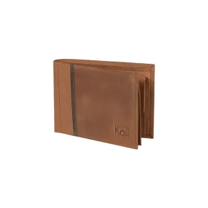 Kaili Men's Leather RFID Wallet Tan
