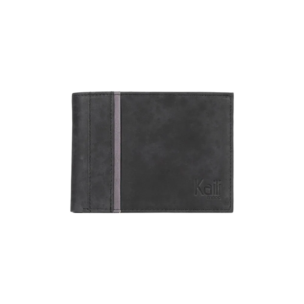 Kaili Men's Leather Wallet Black