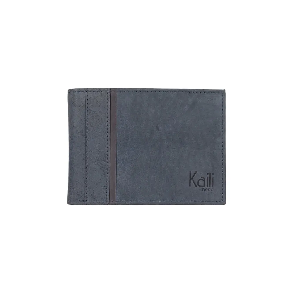 Kaili Men's Leather Wallet Blue