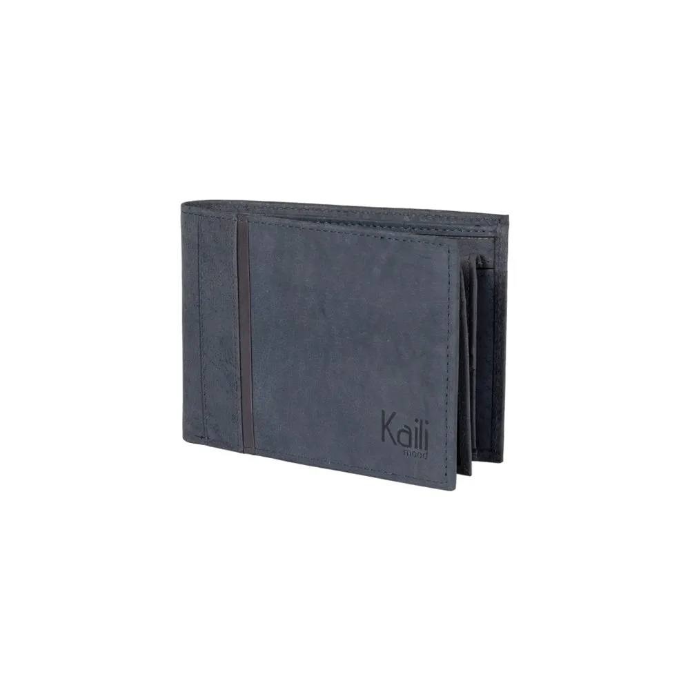 Kaili Men's Leather Wallet Blue
