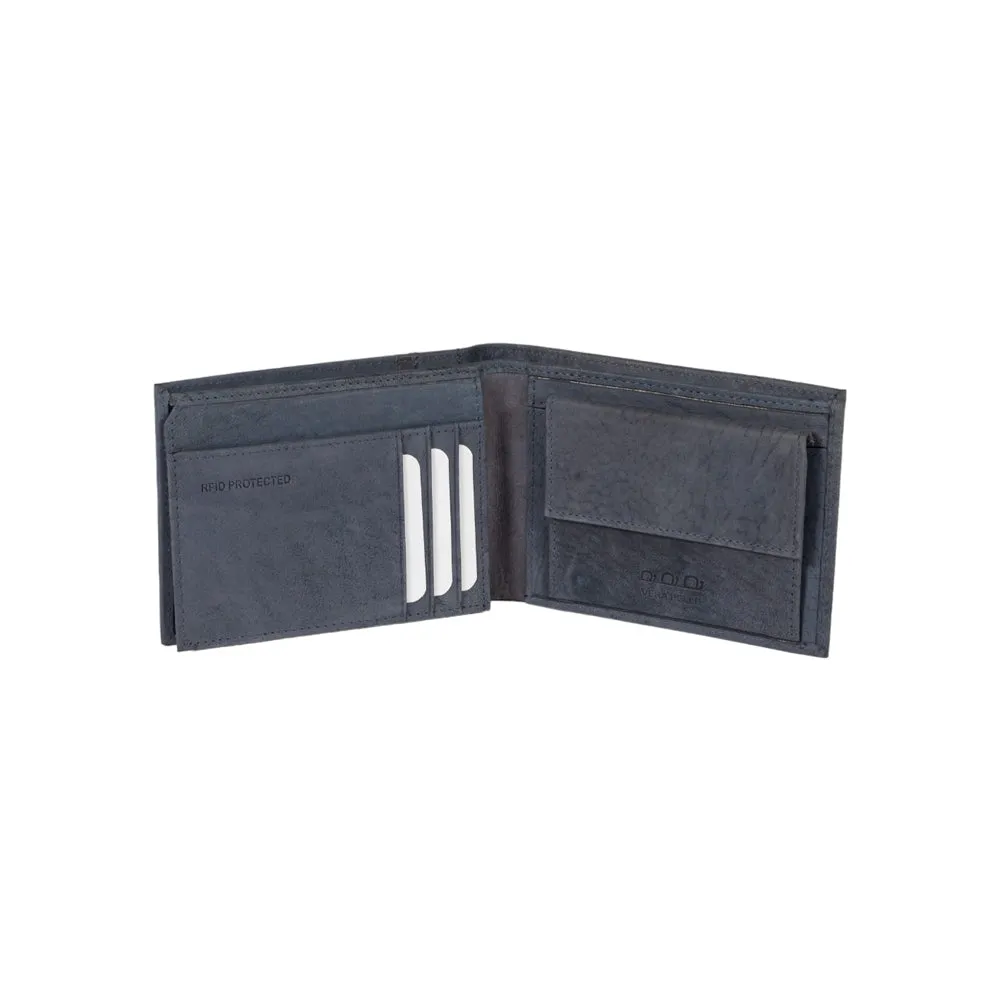 Kaili Men's Leather Wallet Blue