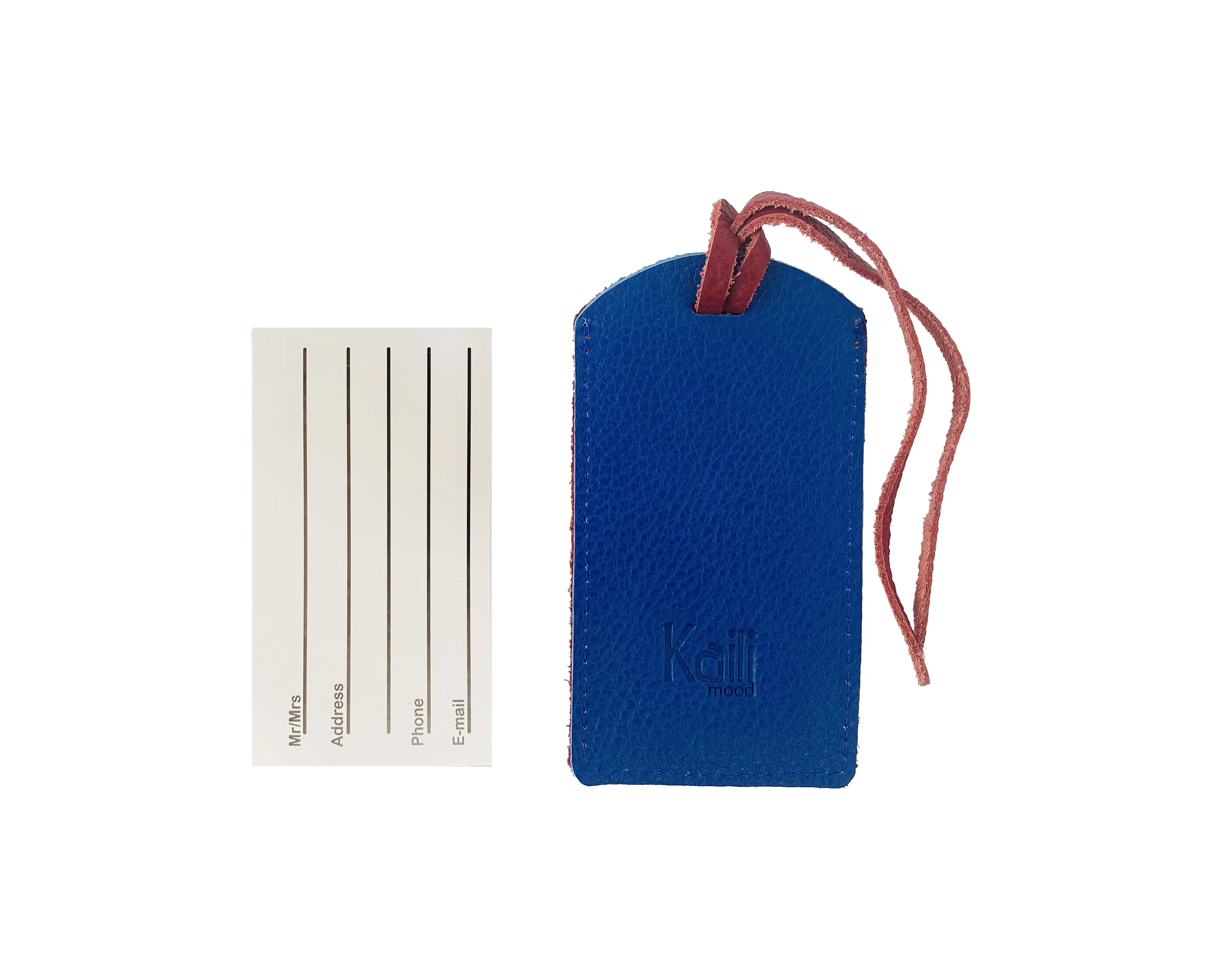 Kaili Two-tone leather luggage tag