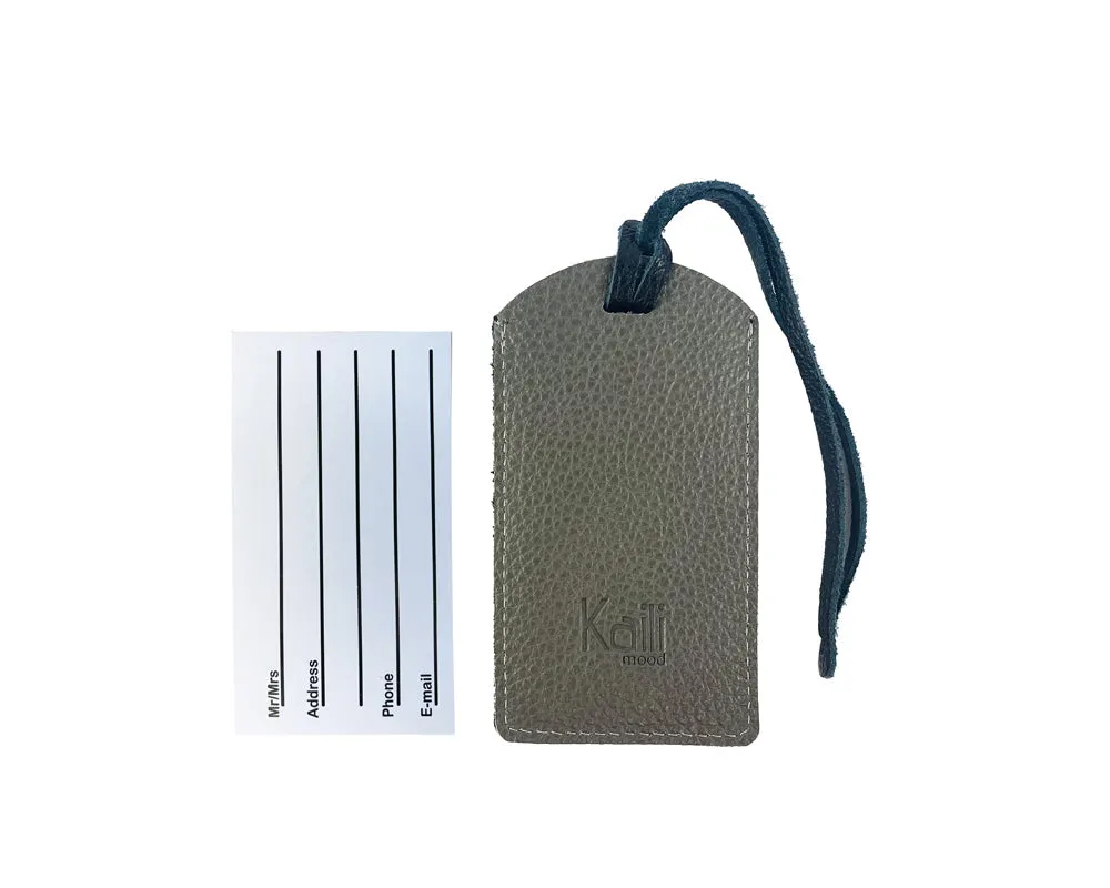 Kaili Two-tone leather luggage tag