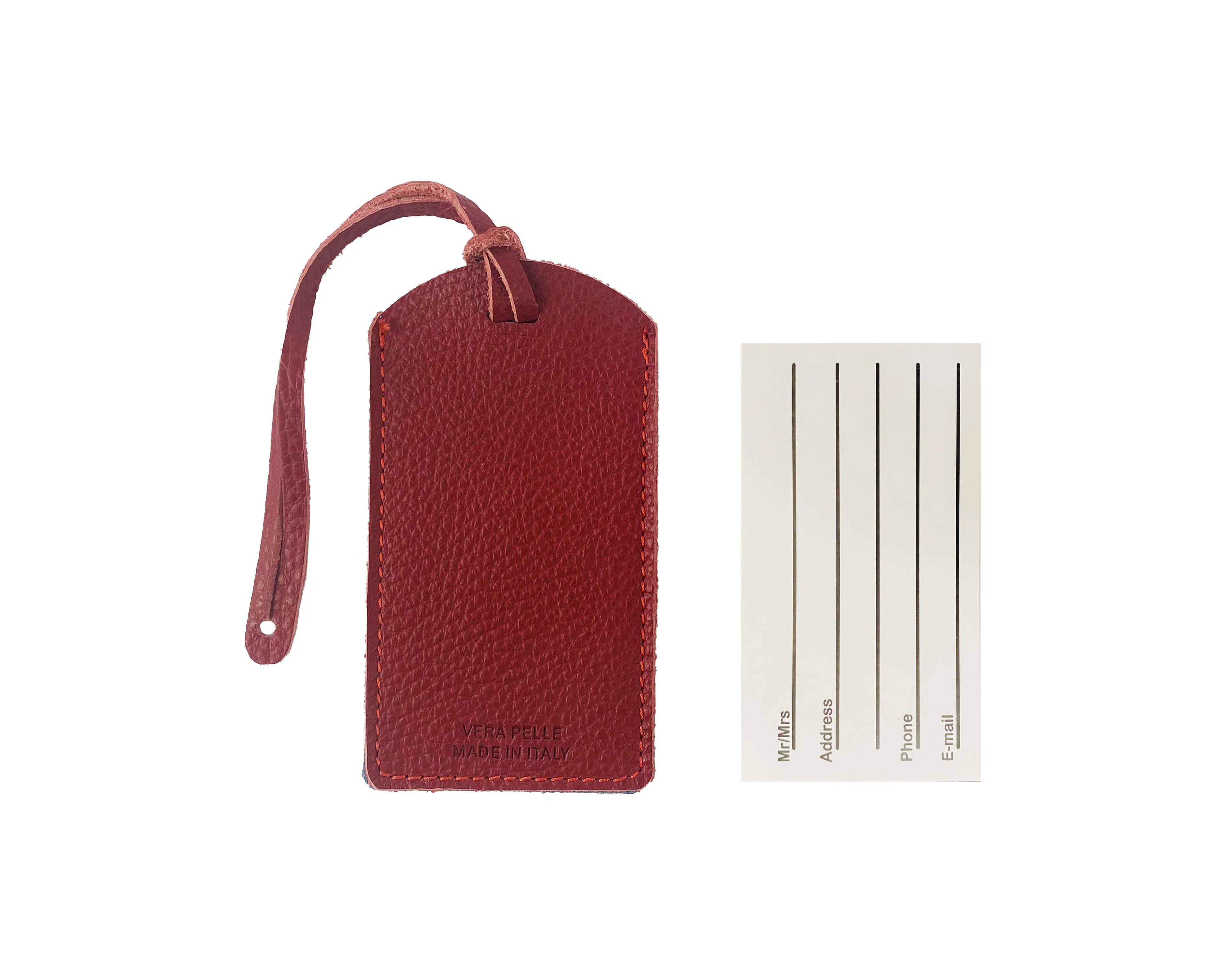 Kaili Two-tone leather luggage tag