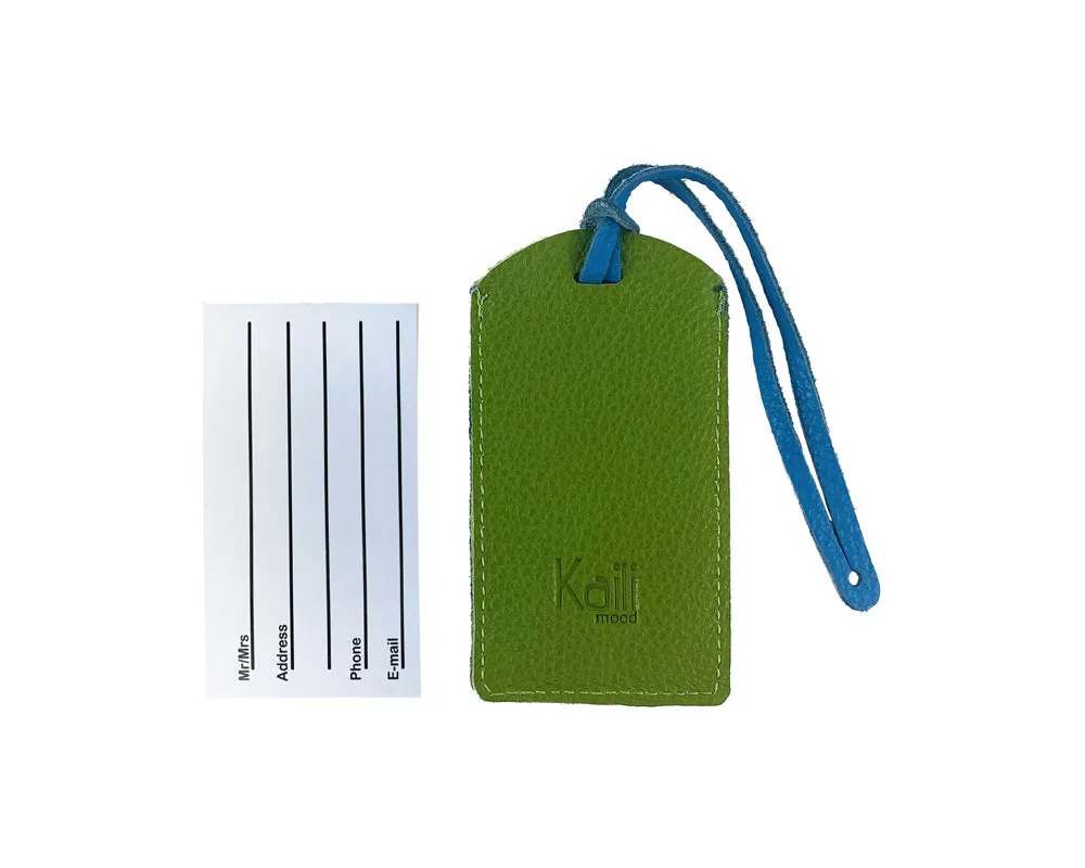 Kaili Two-tone leather luggage tag