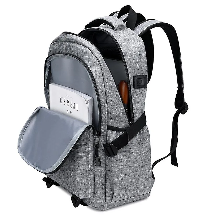 Light Gray Men'S Backpacks, Short-Distance Travel Bags, Large-Capacity Business Computer Backpacks
