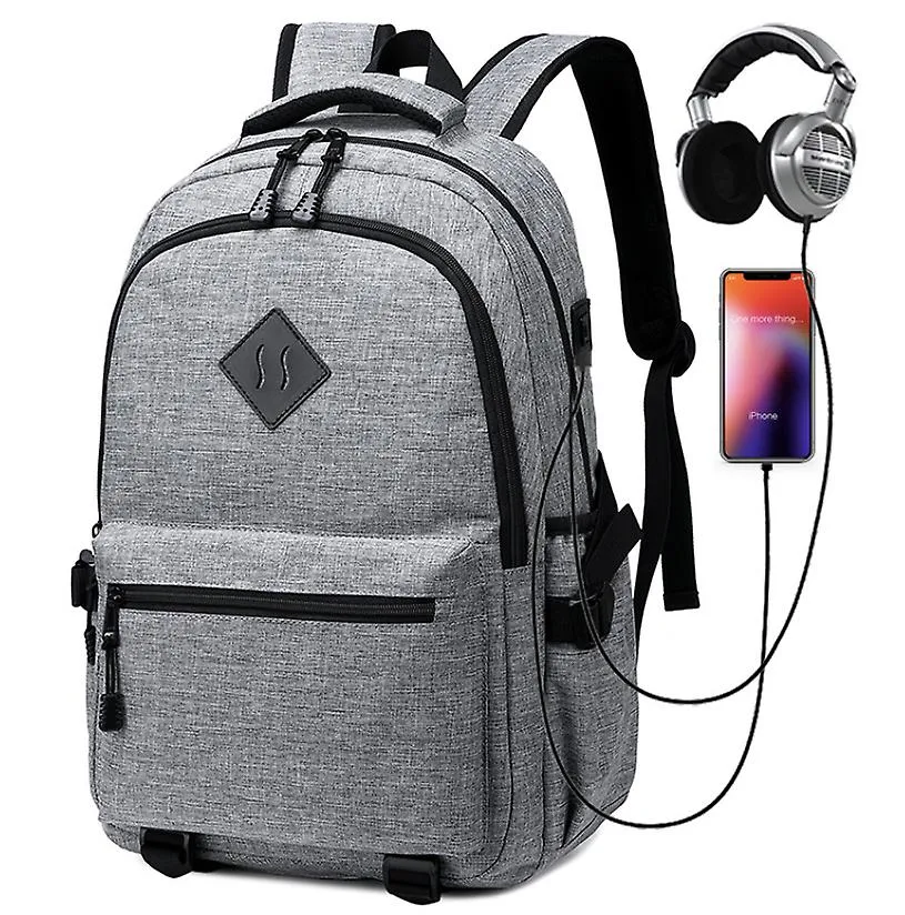 Light Gray Men'S Backpacks, Short-Distance Travel Bags, Large-Capacity Business Computer Backpacks