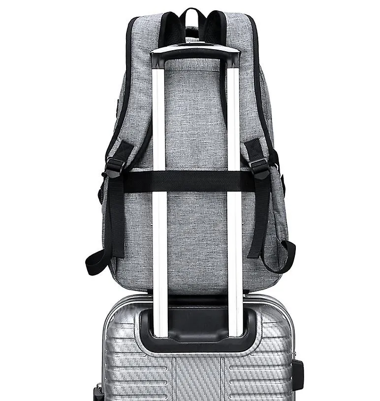 Light Gray Men'S Backpacks, Short-Distance Travel Bags, Large-Capacity Business Computer Backpacks