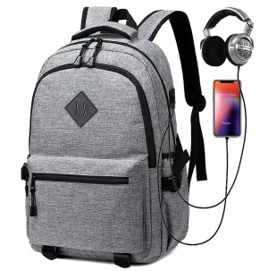 Light Gray Men'S Backpacks, Short-Distance Travel Bags, Large-Capacity Business Computer Backpacks