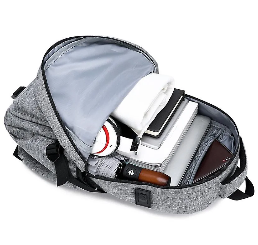 Light Gray Men'S Backpacks, Short-Distance Travel Bags, Large-Capacity Business Computer Backpacks