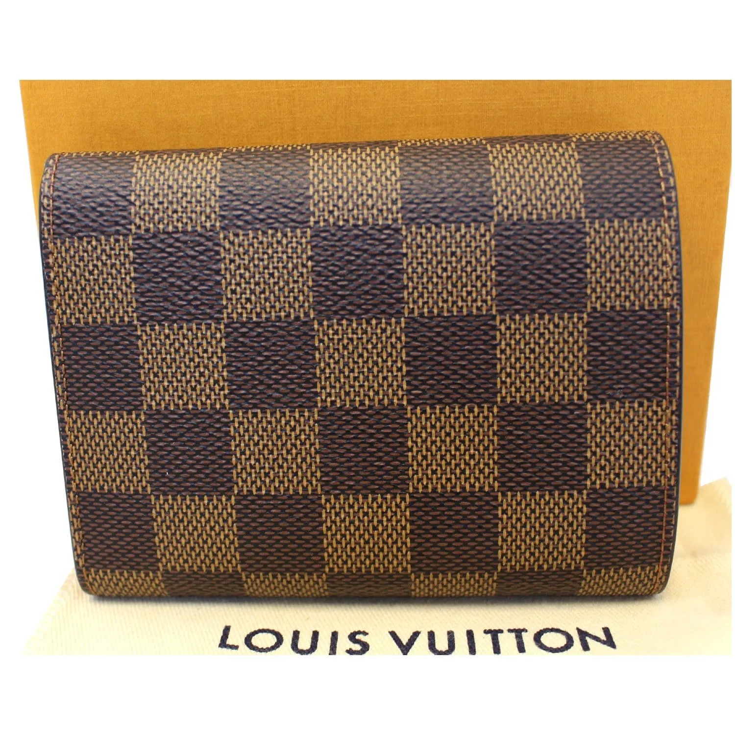 LOUIS VUITTON Victorine Damier Ebene Wallet Red