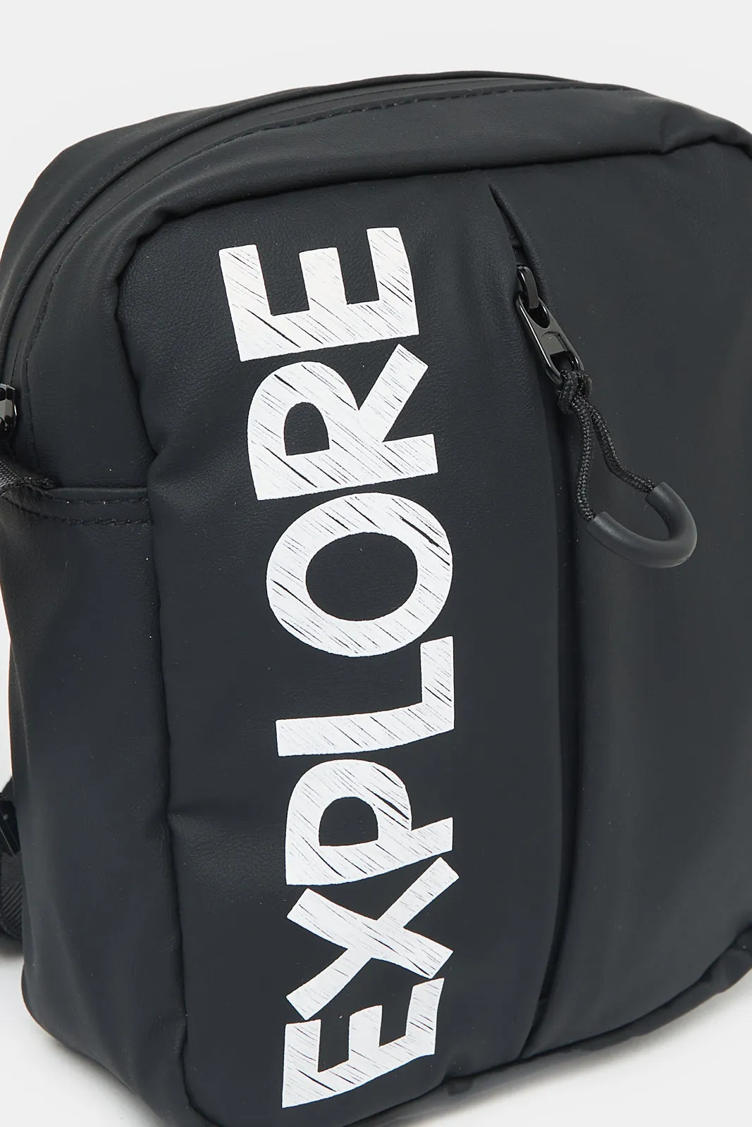 Men Black Black Cross Body Bag