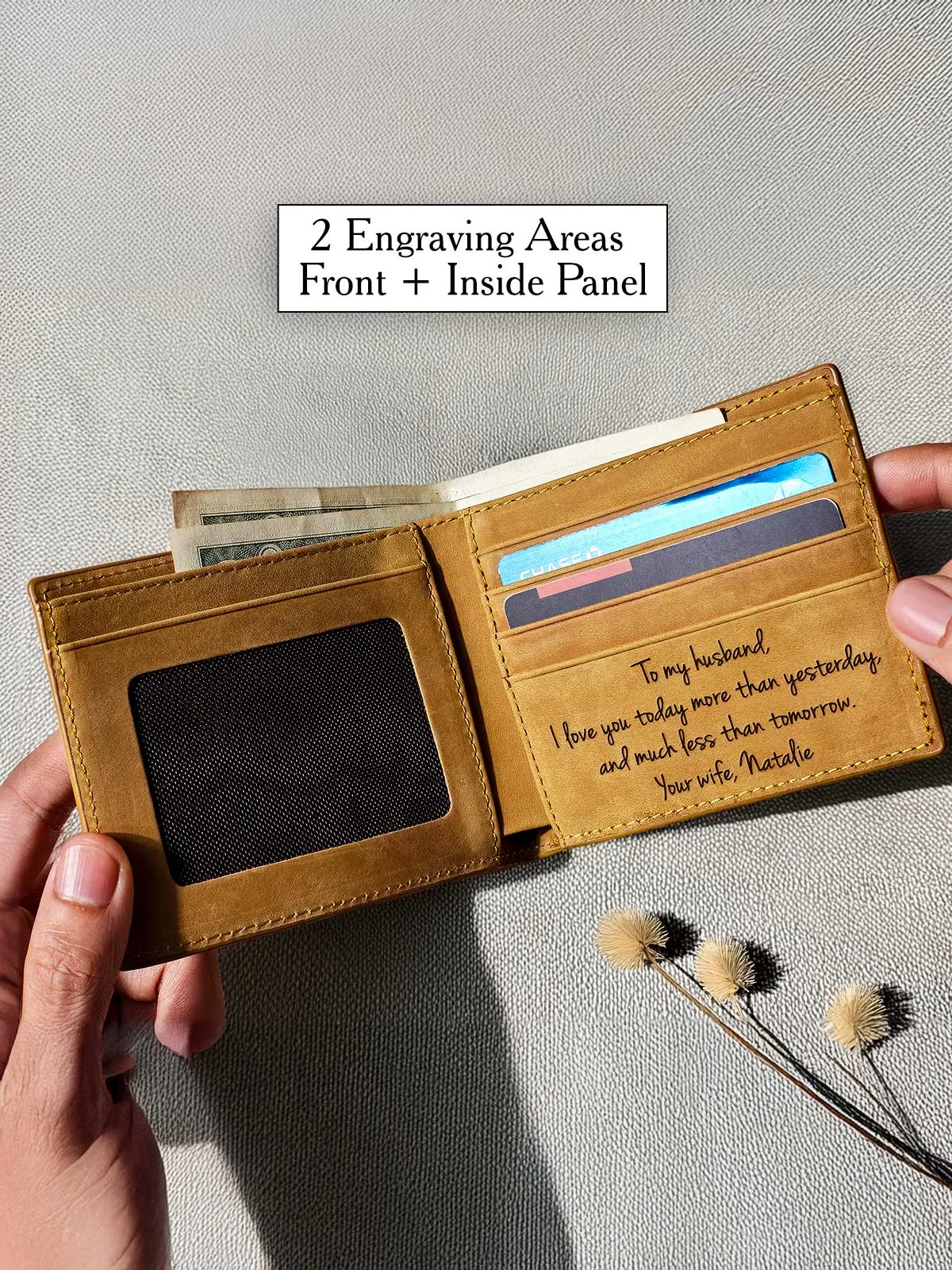 Men's Bifold Wallet - Custom Engraving