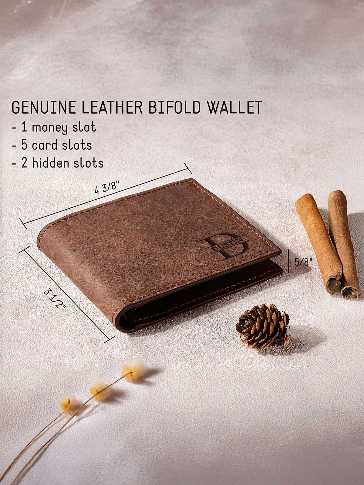 Men's Bifold Wallet - Custom Engraving