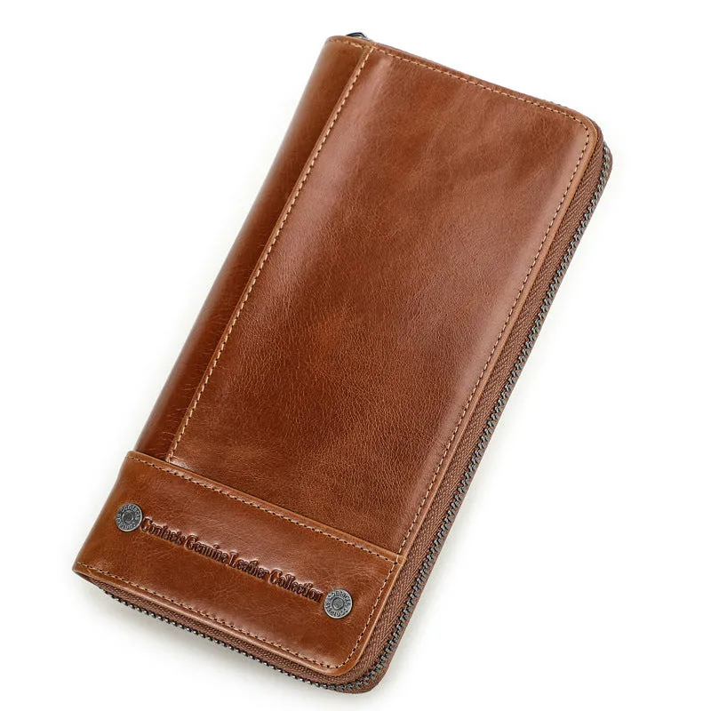 Men's Black Angel Retro Crazy Horse Leather Men's Wallets