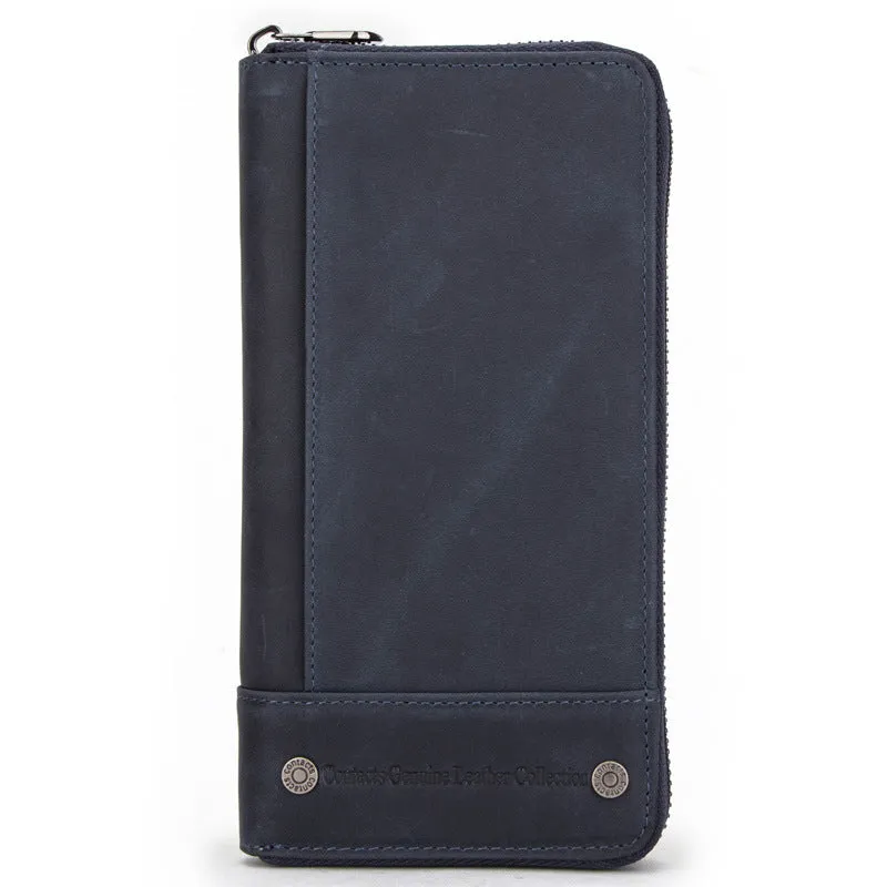 Men's Black Angel Retro Crazy Horse Leather Men's Wallets